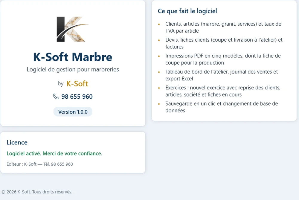 Écran À propos